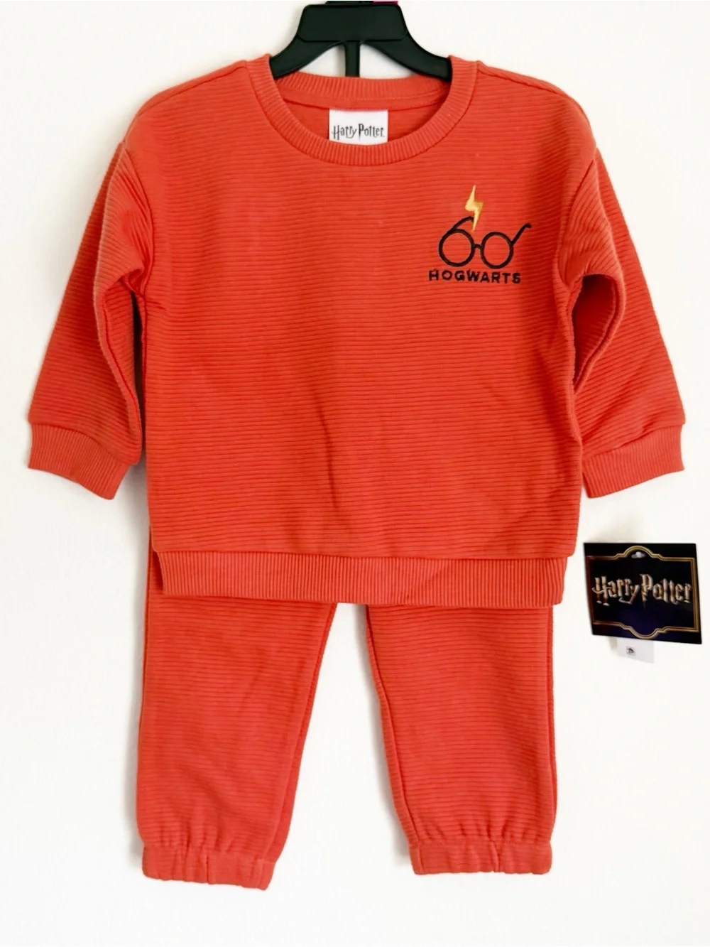 Harry Potter Baby Boy 2 Piece Pant Top Set Red Orange 18M Ribbed Knit Cozy NWT